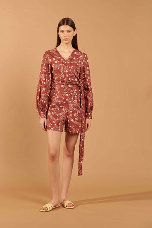 Blusa Envelope Ramos - Bordô