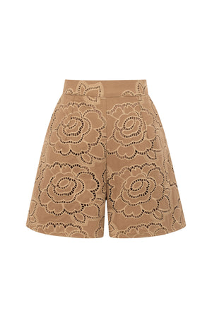 Short Jeans Flores - Camel