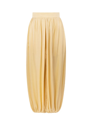 Calça Aladdin Babados - Amarelo Manteiga