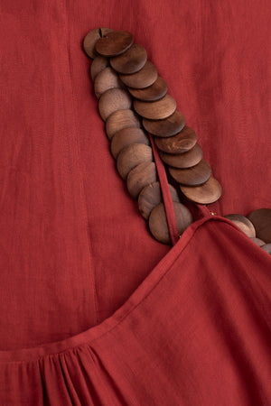 Vestido Dupla Face Maxi - Goiaba/Terracota