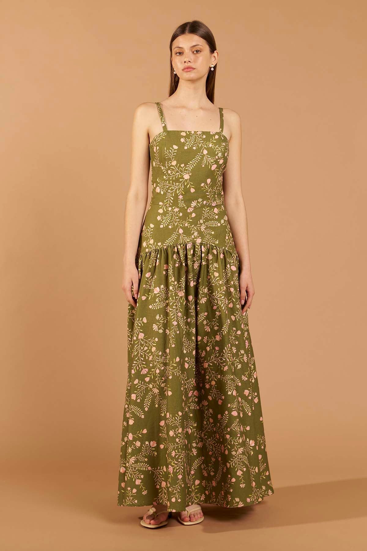Vestido Maxi Ramos - Oliva