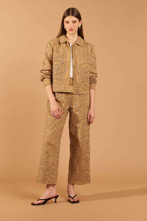 Jaqueta Jeans Bordada - Camel