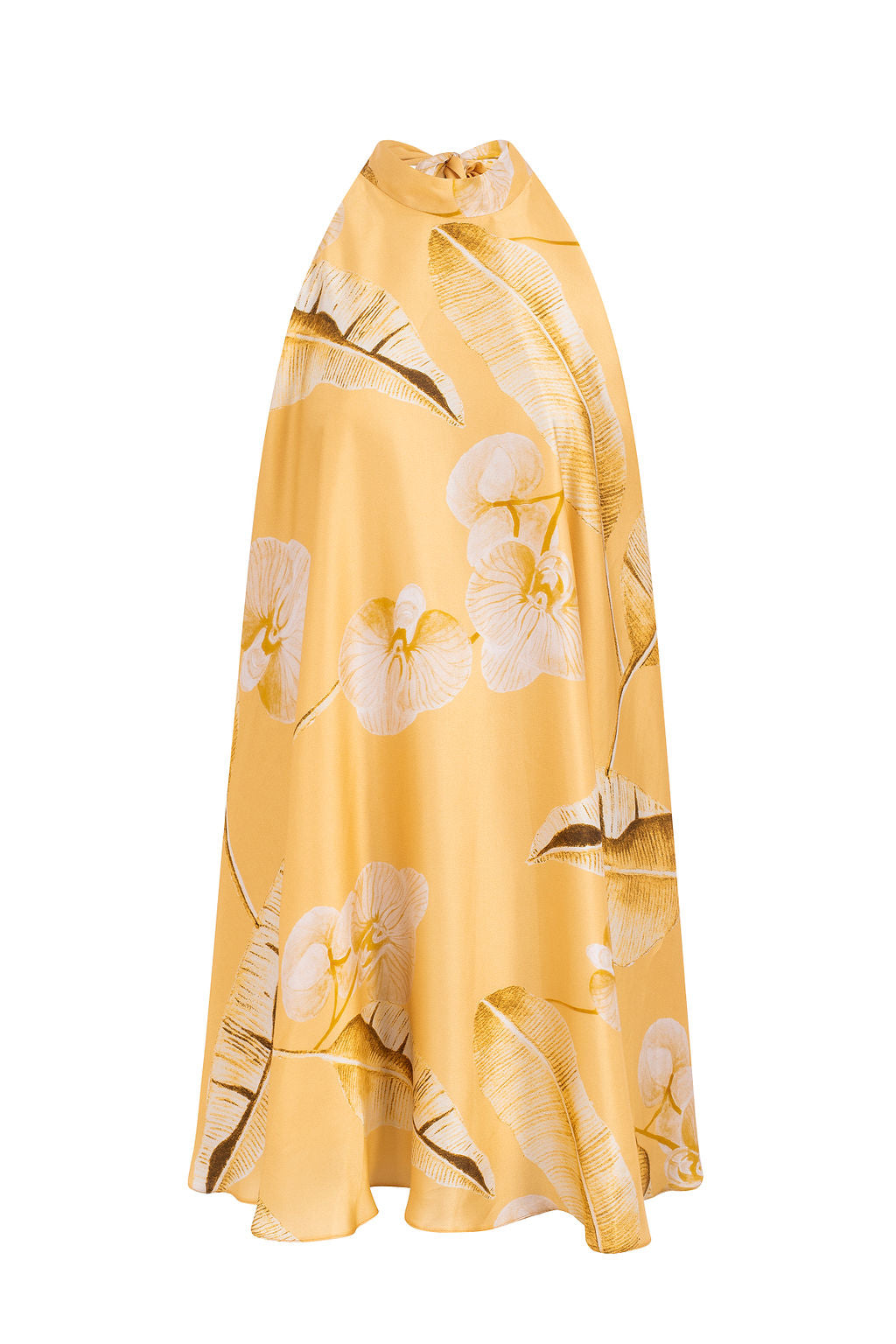 Vestido curto Bianca cetim - Amarelo mostarda