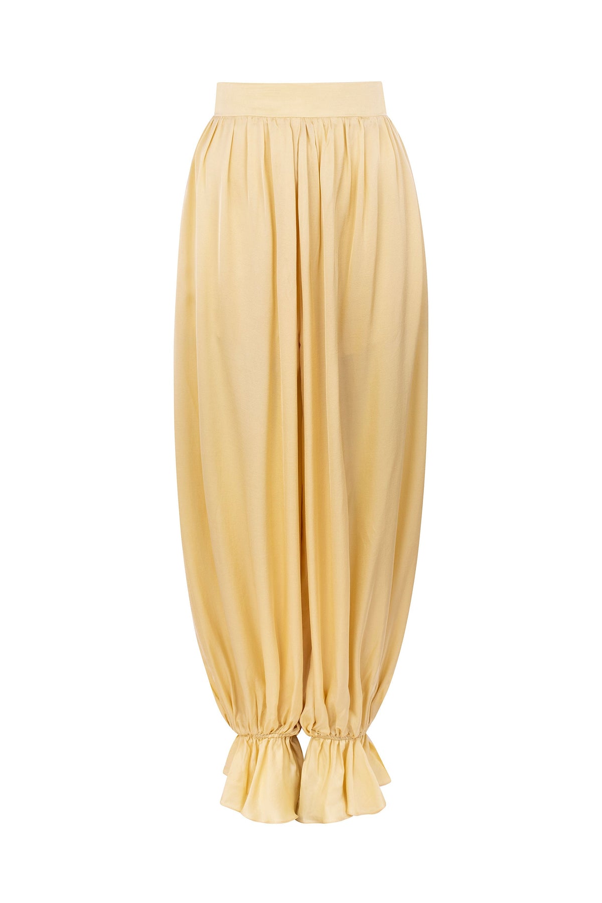 Calça Aladdin Babados - Amarelo Manteiga
