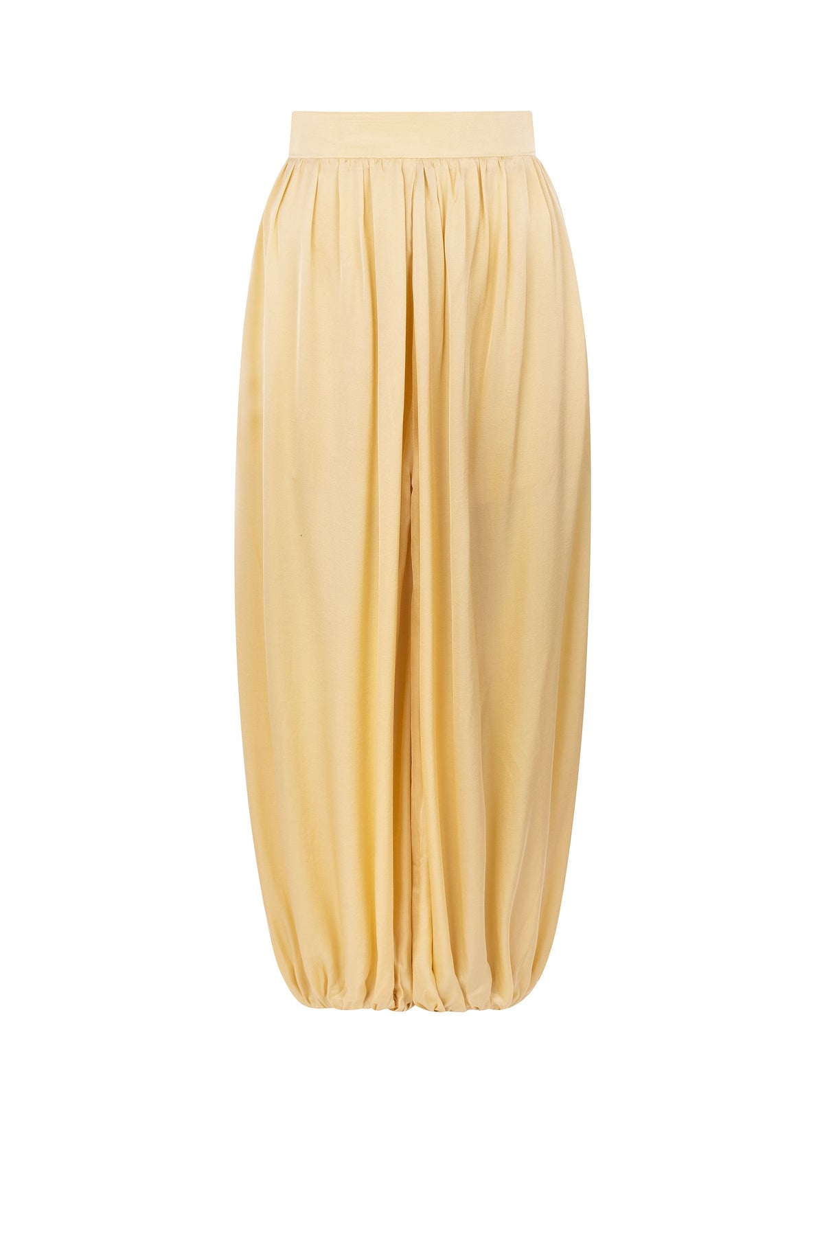 Calça Aladdin Babados - Amarelo Manteiga