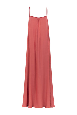 Vestido Dupla Face Maxi - Goiaba/Terracota