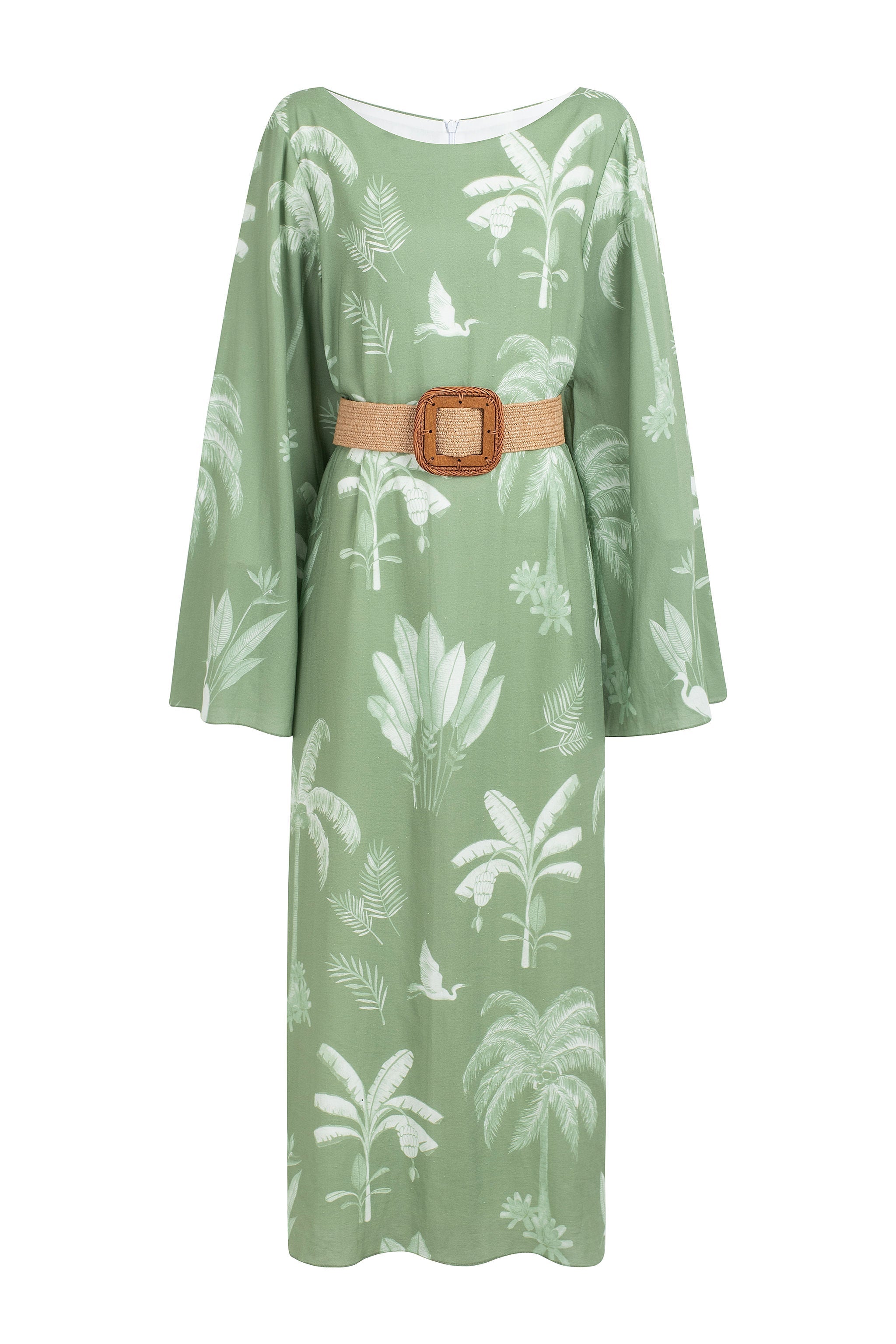 Vestido Túnica Palmeiras Tropicais - Verde