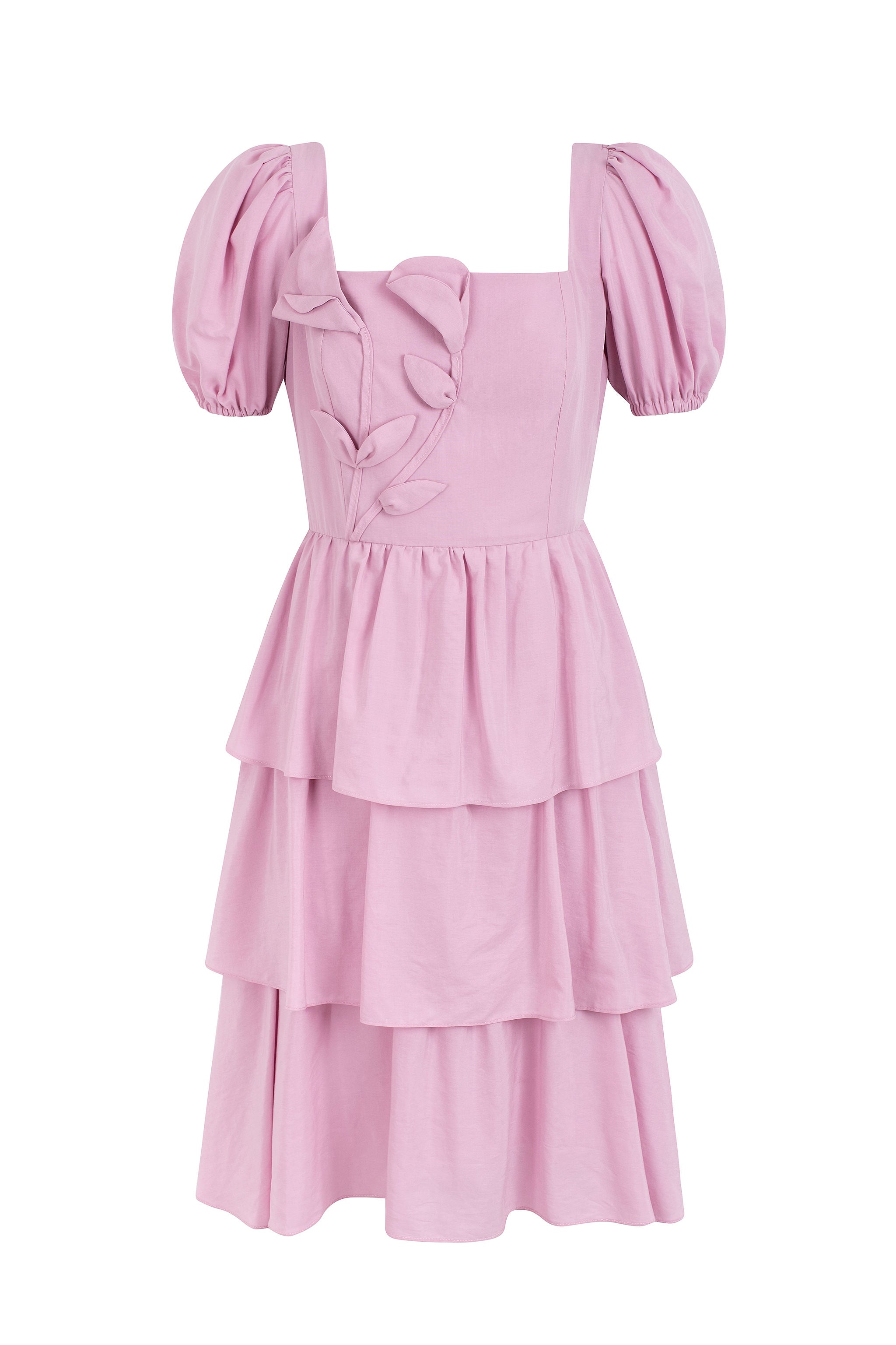 Vestido Flores 3D - Rosa Lavanda